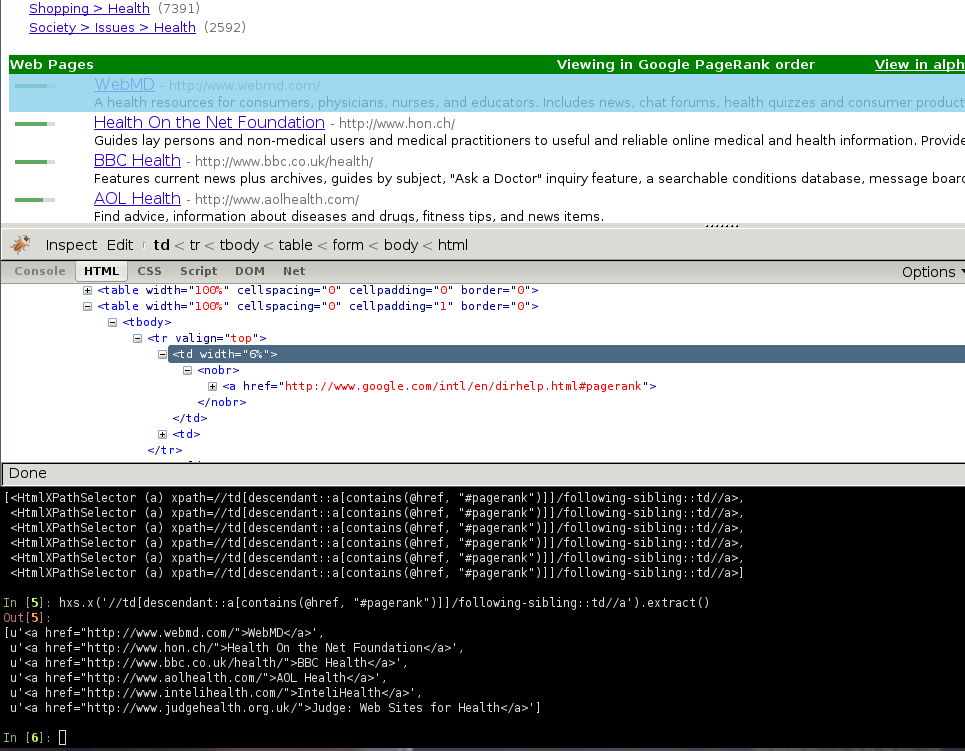 Inspecting elements with Firebug