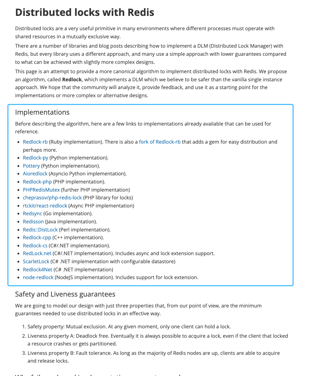 Distributed locks with Redis