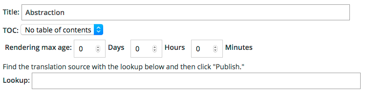 Page info fields for an existing article