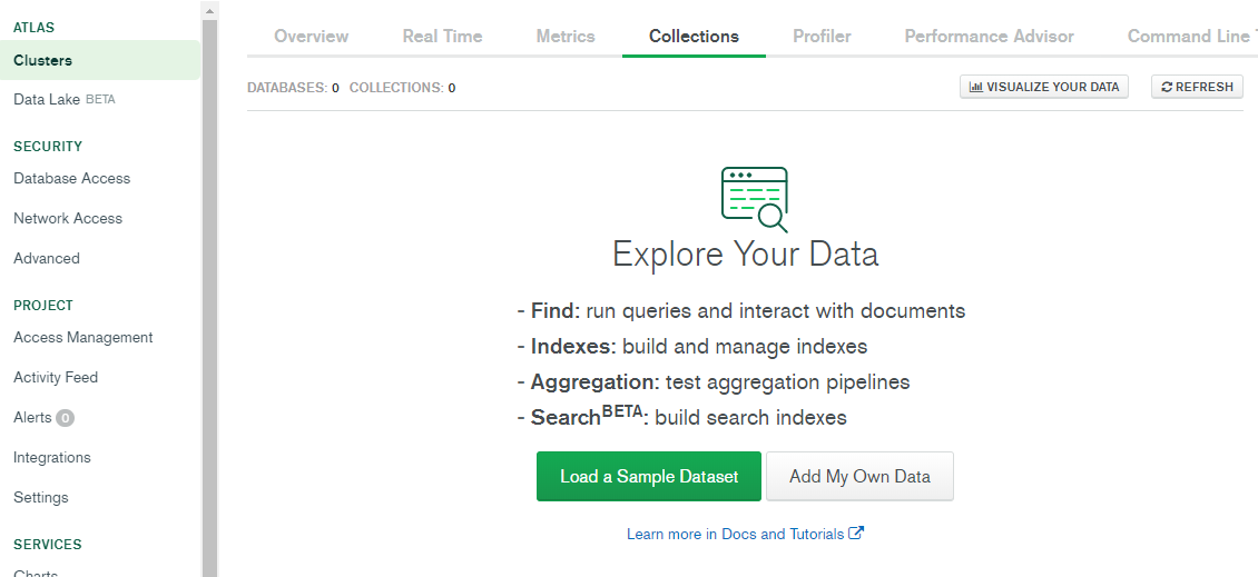 Create a database on MongoDB Atlas.