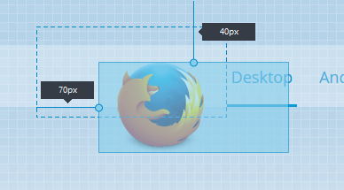 Example for changing the position of an element within the content