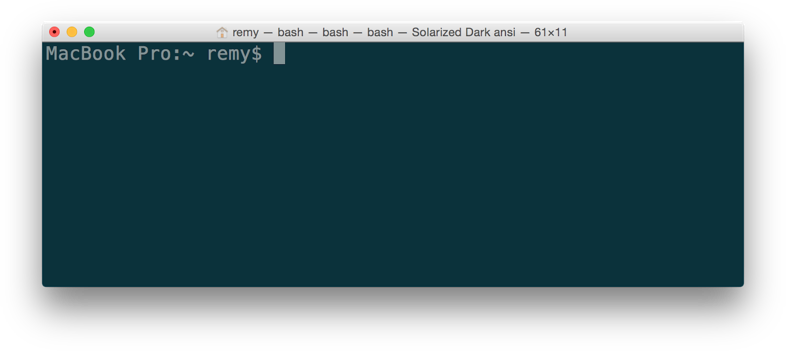 A basic vanilla mac terminal