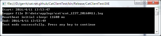 CatClientTest output