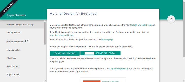 Material Design For Bootstrap