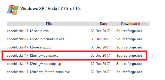 Code :: Blocks MinGW Windows下载