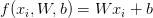 \displaystyle f(x_i,W,b)=Wx_i+b