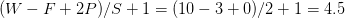 (W-F+2P)/S+1=(10-3+0)/2+1=4.5