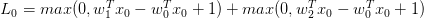 L_0=max(0,w^T_1x_0-w^T_0x_0+1)+max(0,w^T_2x_0-w^T_0x_0+1)