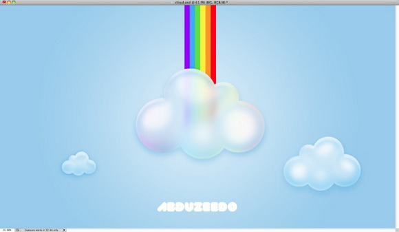Photoshop 打造可爱的透明云彩壁纸