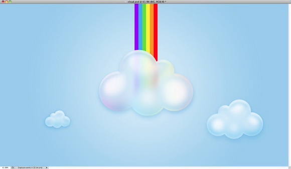 Photoshop 打造可爱的透明云彩壁纸