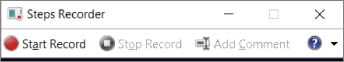 Screenshot displaying the Steps Recorder menu to start the recording.