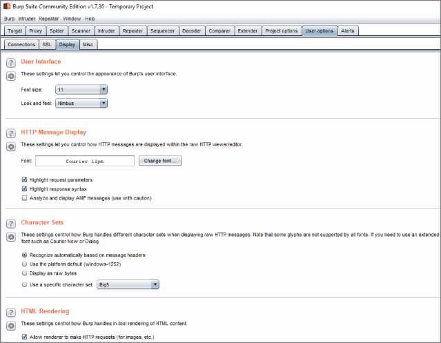 Screenshot of the Burp Suite Community Edition page for configuring a Burp Suite Community.