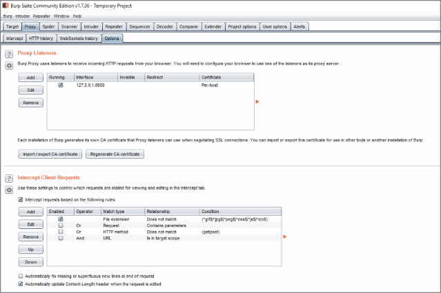 Screenshot of the Burp Suite Community Edition page for configuring a browser to listen for traffic over the Internet.