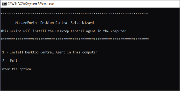 Screenshot for downloading and installing the agent manually to a Windows system.