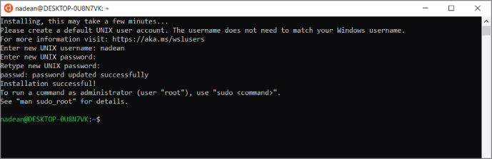 Screenshot of a Ubuntu command prompt screen for creating credentials on Ubuntu 18.04.