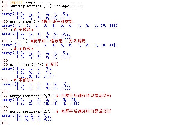 ndarray 变形