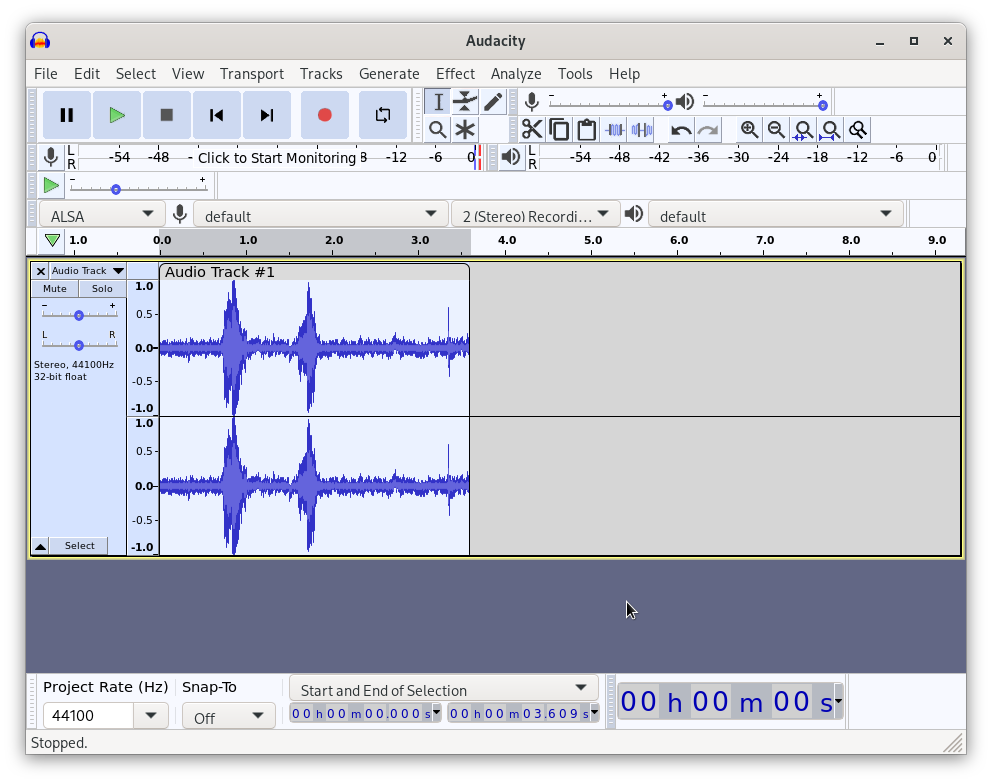 Audio Waveform after Noise Reduction