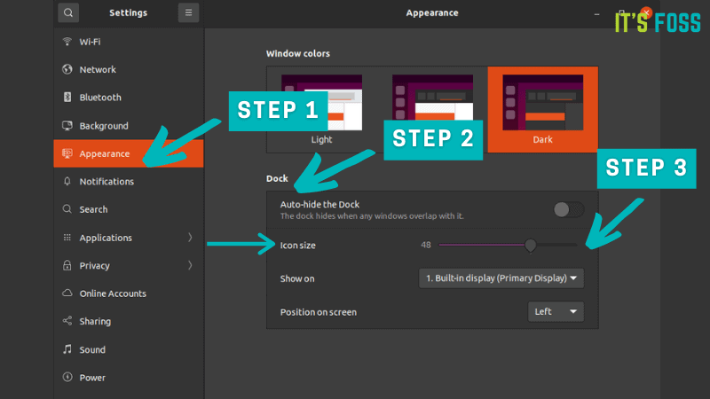 Changing Icon Size In Ubuntu Dock