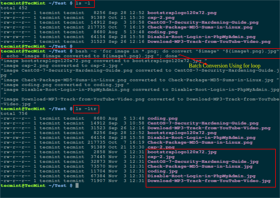 for loop - Convert PNG to JPG Format