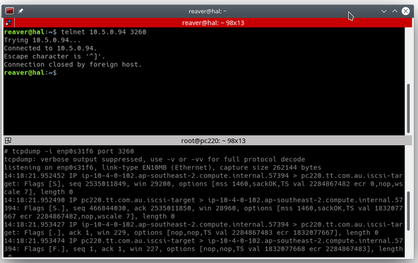 用 tcpdump 实时检查数据包