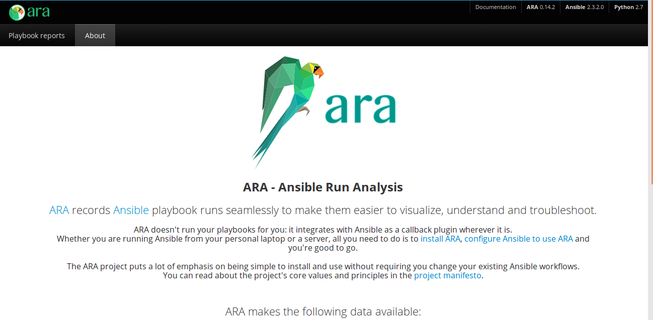 ara landing page