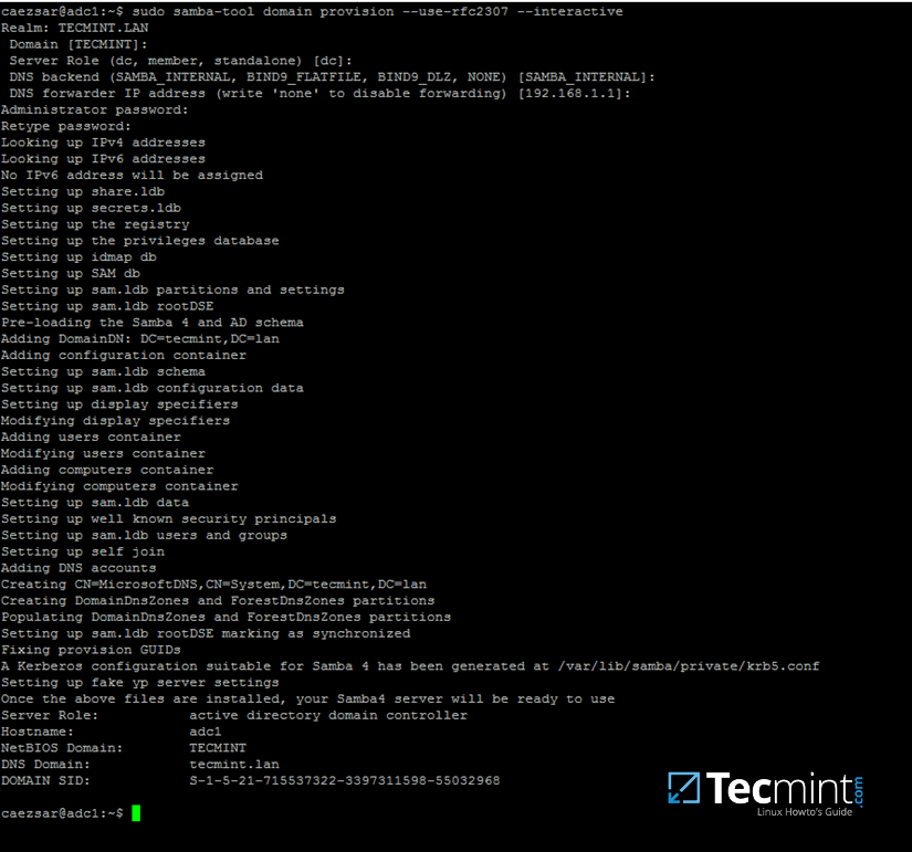 Samba Domain Provisioning