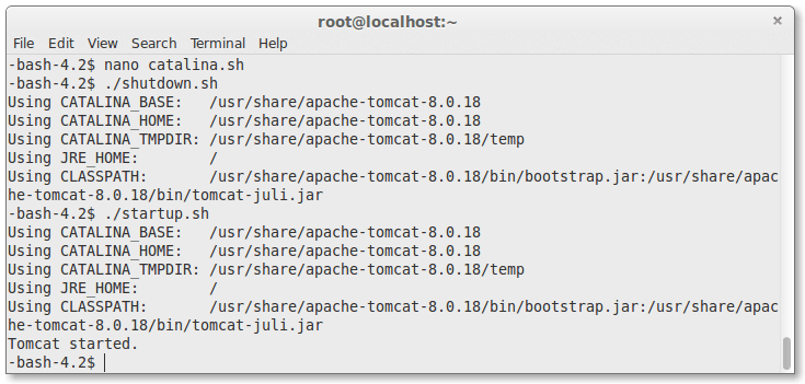 重启 apache tomcat 服务器