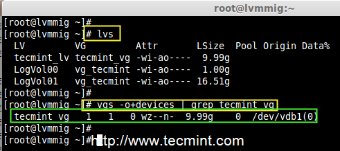 Confirm Logical Volume Names