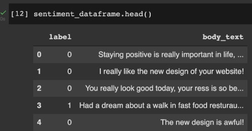 Figure 2: Data frame with basic modifications