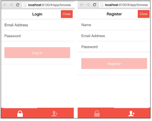 login/register template