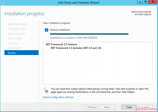 Install .NET 3.5 - step 11