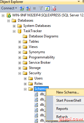 Creating a database schema in SQL Server 2014 Management Studio - 1