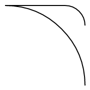 Two arcs with different radii