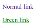 A normal and a green link