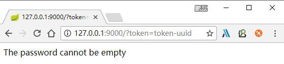 token is empty