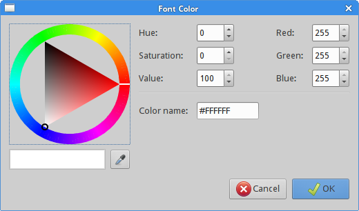 GtkColorSelectionDialog