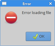 Error message dialog