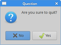 Question message dialog