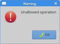 Warning message dialog