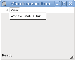 Check menu item