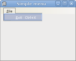 Simple menu