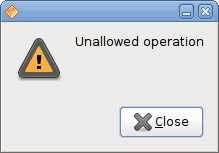 Warning message dialog