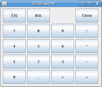 GridLayout manager