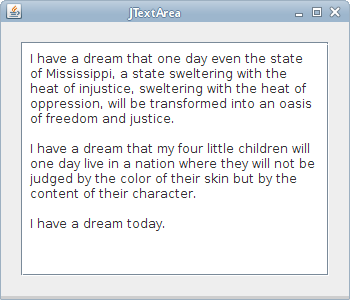 JTextArea component