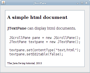 JTextPane component