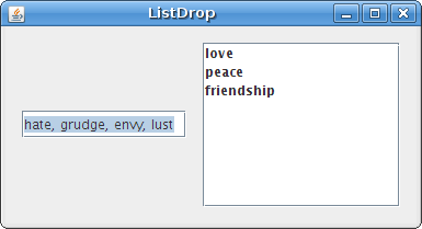JList drop example
