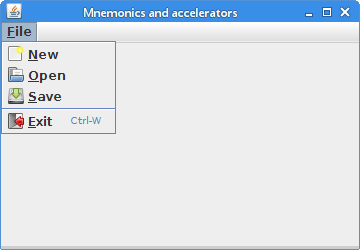 Mnemonics and accelerators