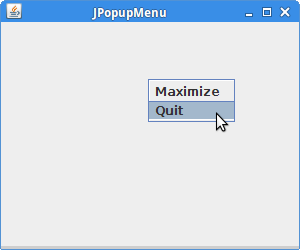 Popup menu