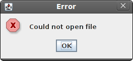 Error message dialog