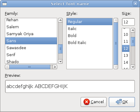 FontSelectionDialog